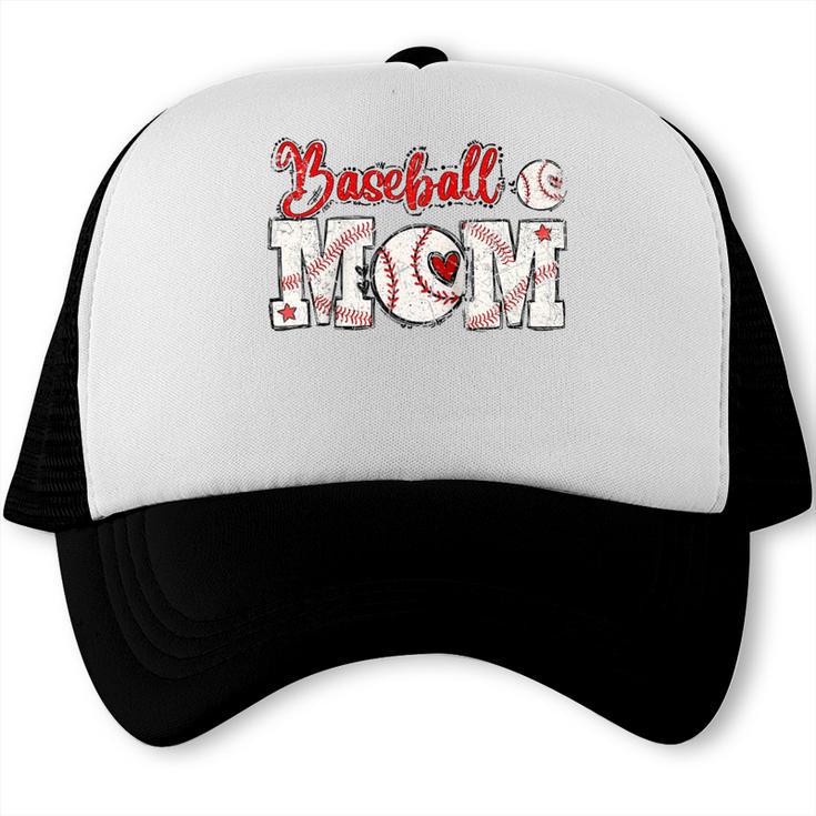 Vintage Baseball Mom Sport Humor Raglan Baseball Tee Trucker Cap