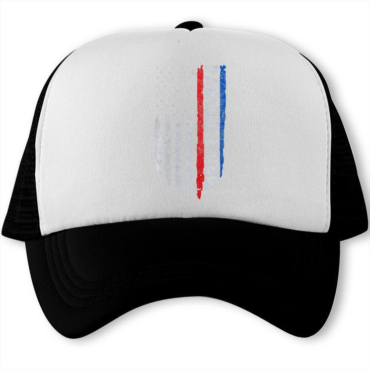 Vintage Baseball US Flag Tee Baseball Dad Player Coach Premium Tri-Blend Trucker Cap