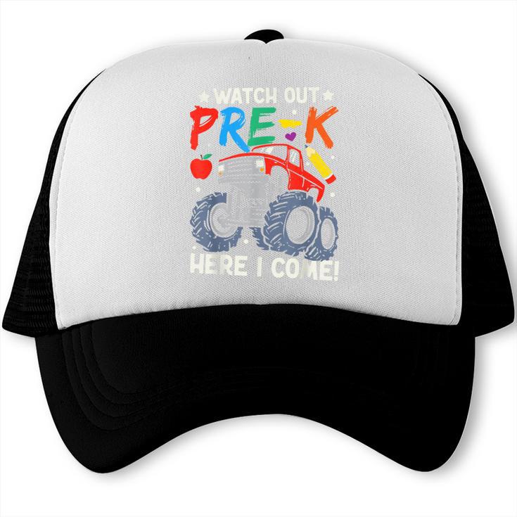 Watch Out Pre-K Here I Come Monster Truck Back To School Trucker Cap