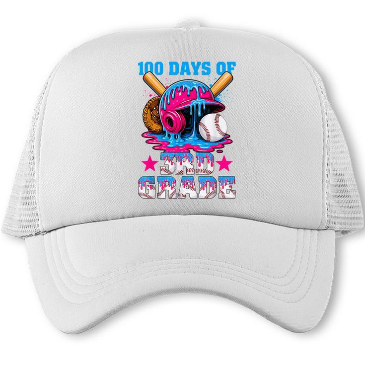 100 Days Of 3rd Grade Baseball 100th Day Of School Boys Kids Trucker Cap