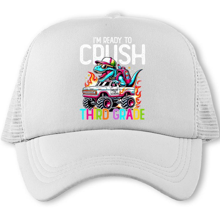 3rd Grade Back To School Kids Ready To Crush Third Grade Premium Tri-Blend Trucker Cap