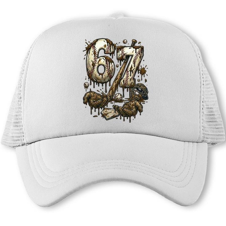 67 Baseball Six Seven Baseball 6 7 Kids Boys Girls Trucker Cap