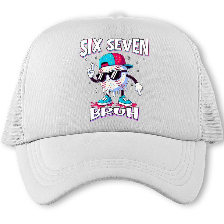 67 Meme Six Seven Baseball Ice Cream Drip Girls Boys Premium Tri-Blend Trucker Cap