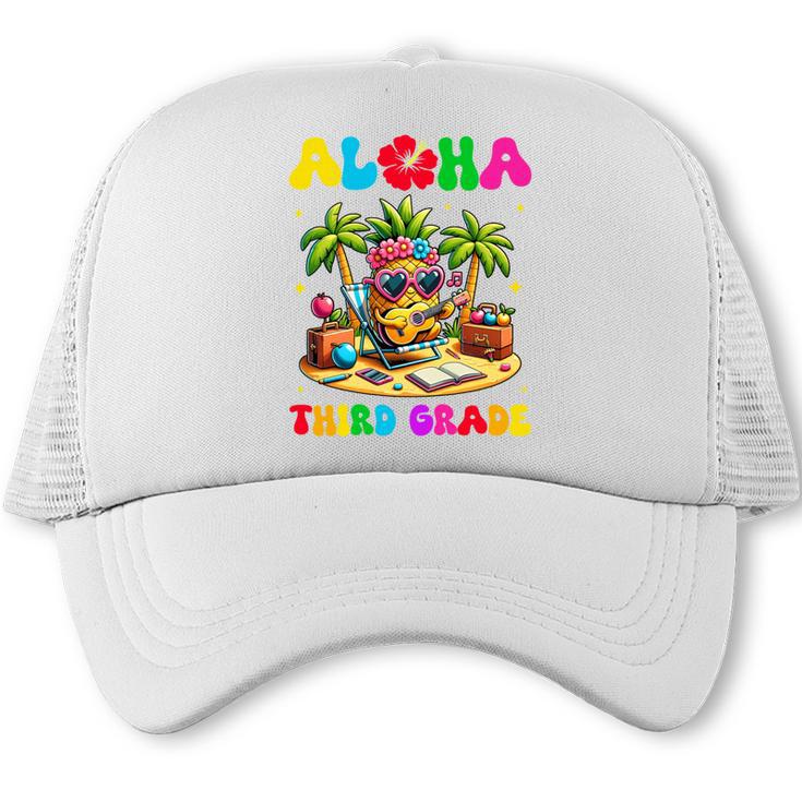 Aloha Third Grade Pineapple Hawaii Back To School Kids Girl Performance Trucker Cap