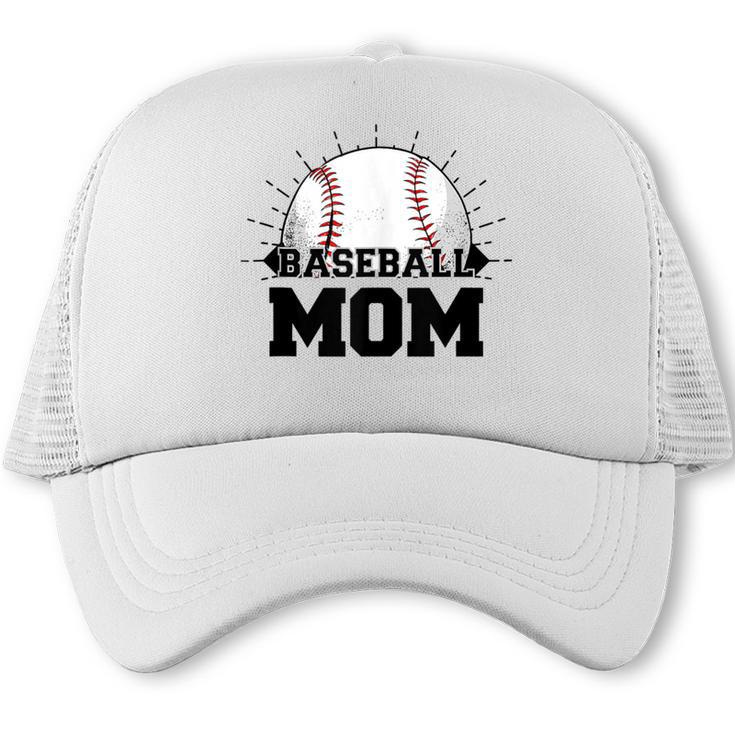 American Flag Patriotic Game Day Baseball Mom Trucker Cap