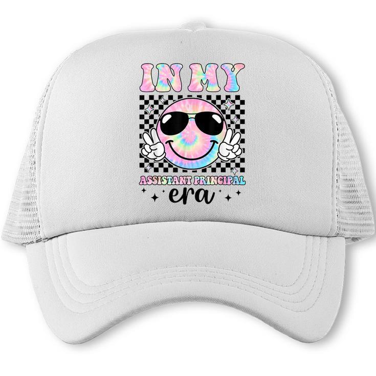 In My Assistant Principal Era Groovy Tie Dye Back To School Trucker Cap