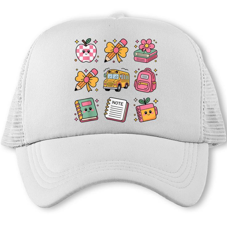 Back To School Coquette Bow First Day Of School Toddler Girl Trucker Cap