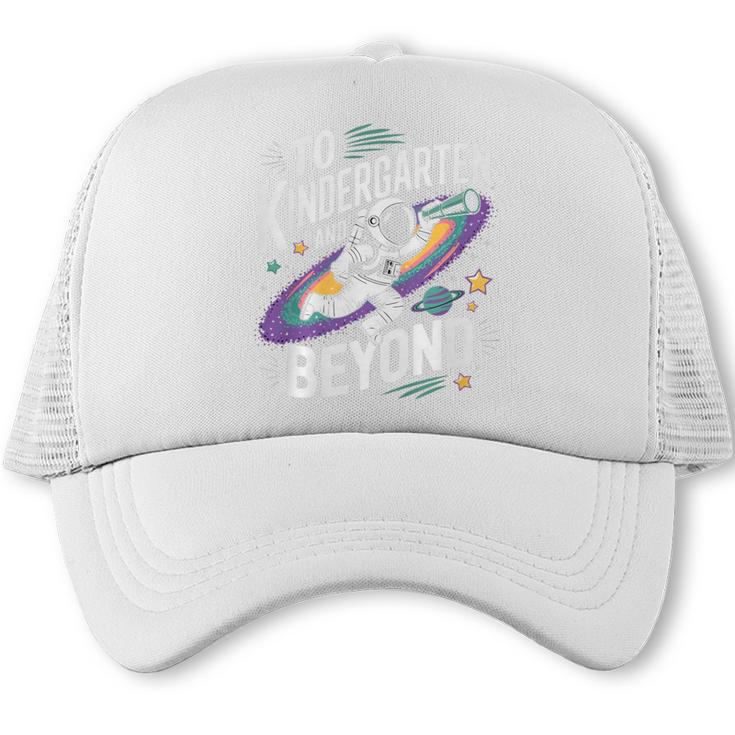 Back To School To Kindergarten And Beyond Astronaut In Space Premium Tri-Blend Trucker Cap