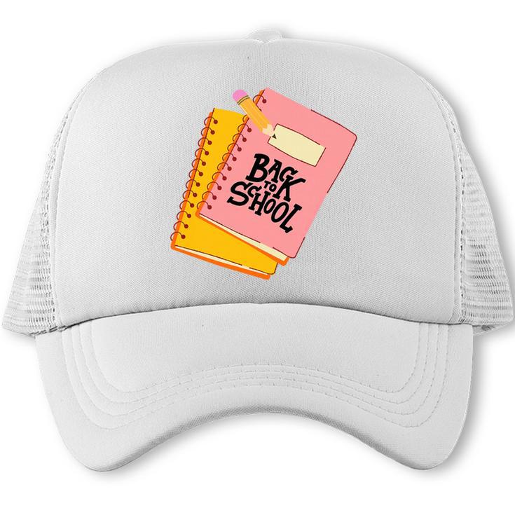 Back To School Notebook And Pencil Graphic Design Premium Tri-Blend Trucker Cap