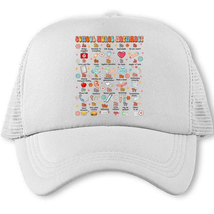 Back To School School Nurse Alphabet School Nurse Life Trucker Cap