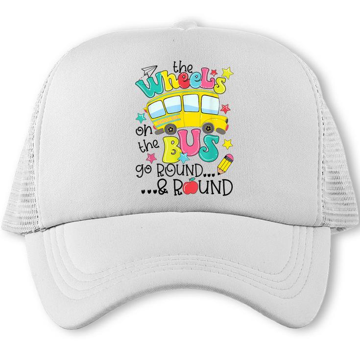 Back To School The WHEELS On The BUS Toddler Kids Boys Trucker Cap