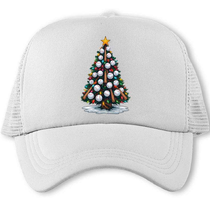 Baseball Christmas Tree Men Boys Youth Santa Sports Trucker Cap