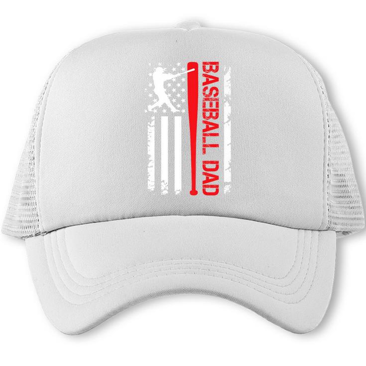 Baseball Dad Baseball American US Flag Baseball Sport Team Premium Trucker Cap