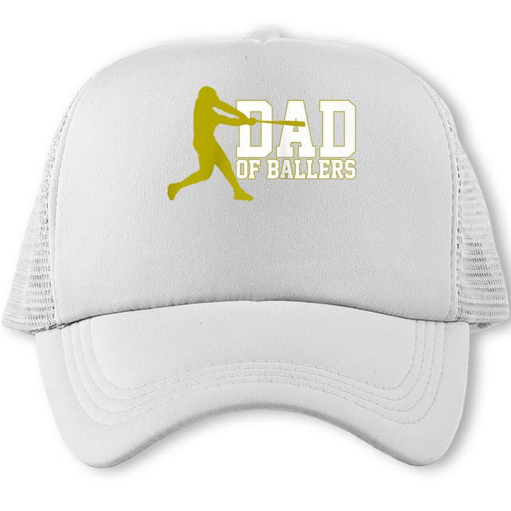 Baseball Dad Of Ballers Raglan Baseball Tee Trucker Cap