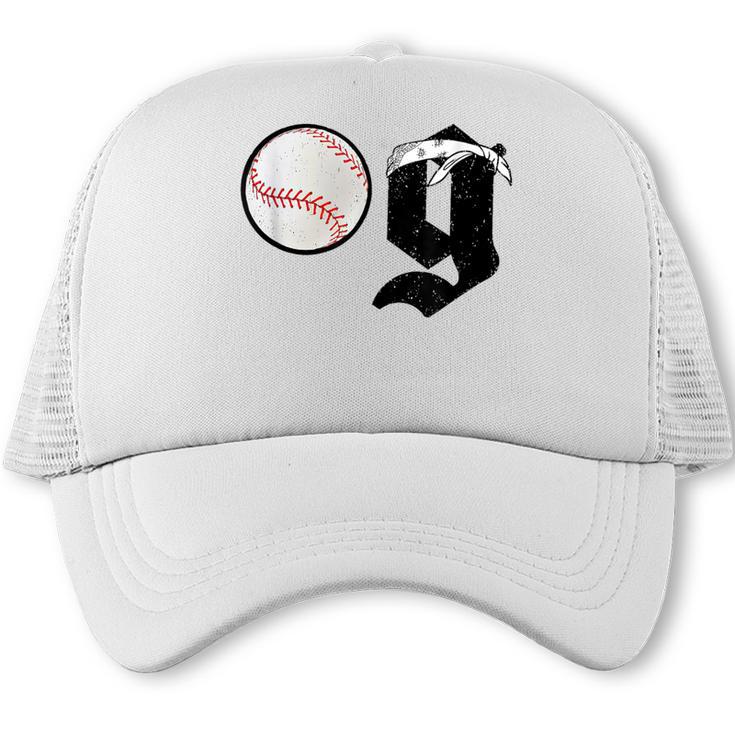 Baseball Dad Coach Old Head OG Old School Baller White Trucker Cap