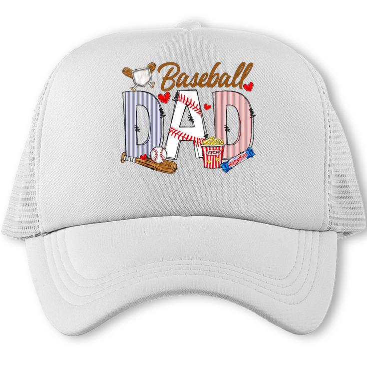 Baseball Dad Game Day Sport Lovers Baseball Fathers Day Trucker Cap