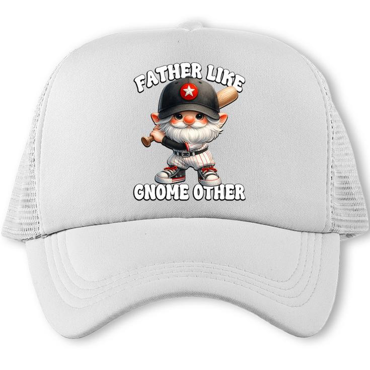Baseball Dad Gnome For Baseball Grandpa Fathers Day Premium Tri-Blend Trucker Cap