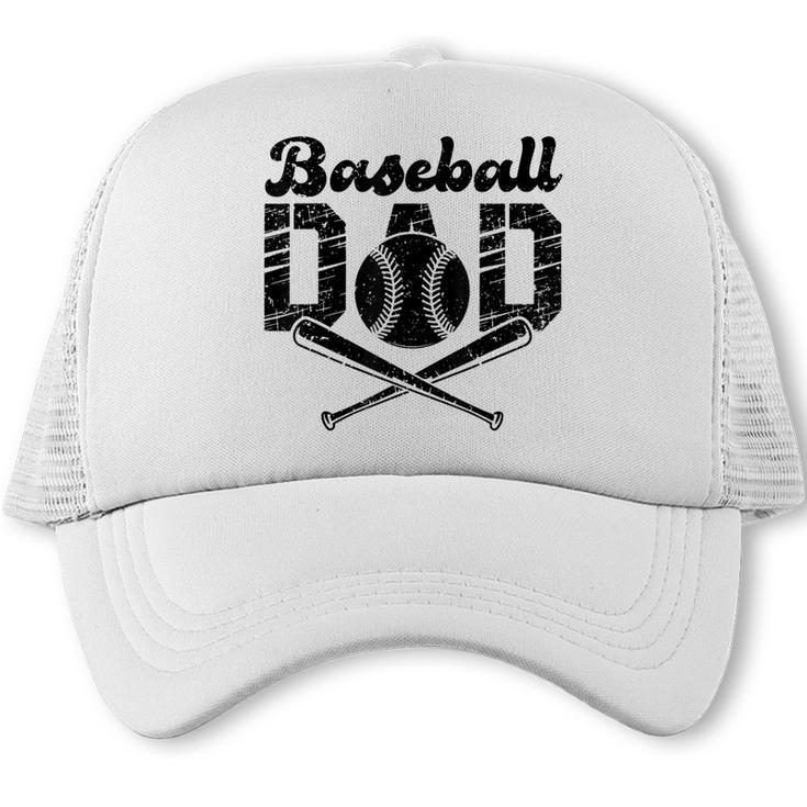 Baseball Dad Happy Fathers Day For Men Wife Daughter Son Trucker Cap