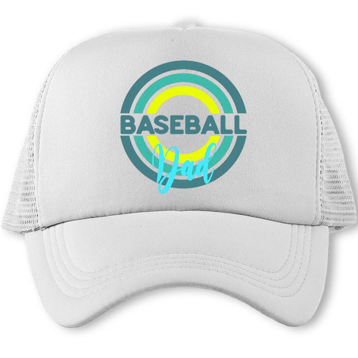 Baseball Dad With Modern Baseball Circles Premium Tri-Blend Trucker Cap