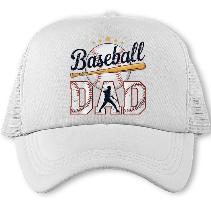 Baseball Dad Player Cool Retro Sports Fan Father's Day Premium Tri-Blend Trucker Cap