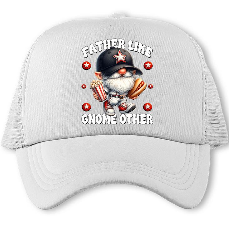 Baseball Dad Saying Hot Dog Gnome Pun For Fathers Day Premium Tri-Blend Trucker Cap