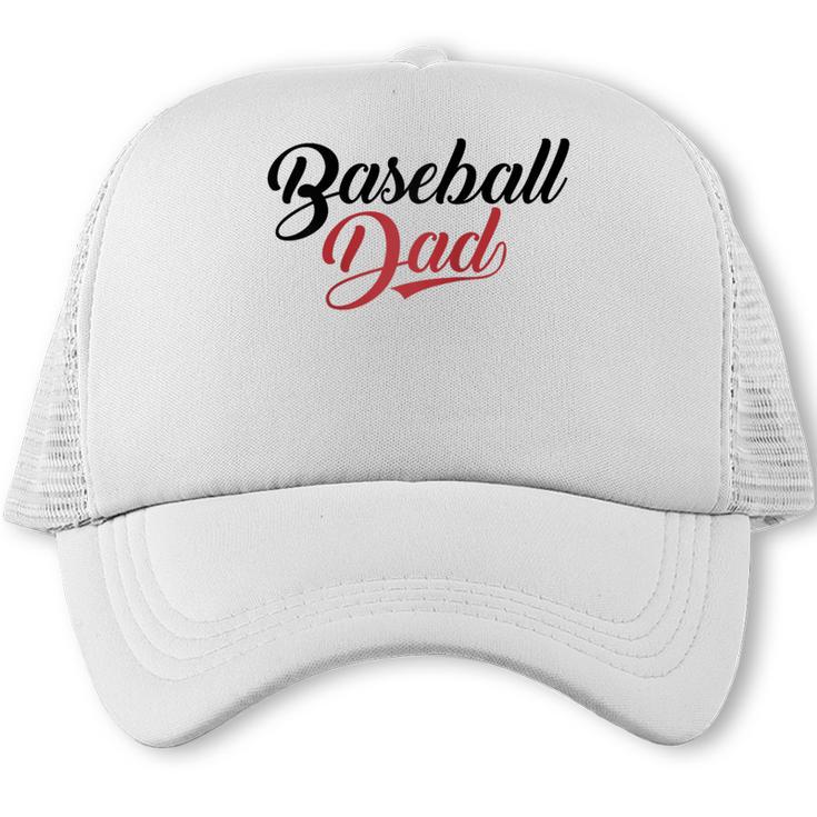 Baseball Dad Script Raglan Baseball Tee Trucker Cap