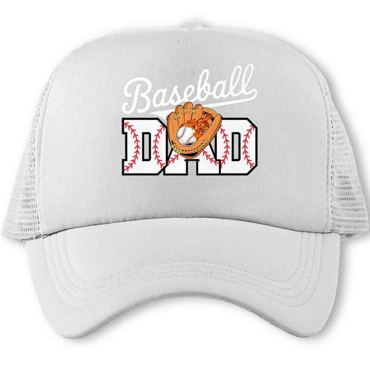 Baseball Dad Vintage Sports Fathers Day Baseball Fan Premium Trucker Cap