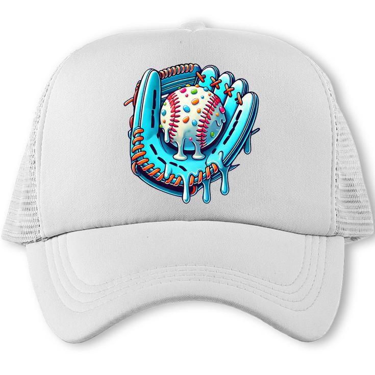 Baseball Drip Ice Cream Sprinkles Baseball Player Premium Tri-Blend Trucker Cap