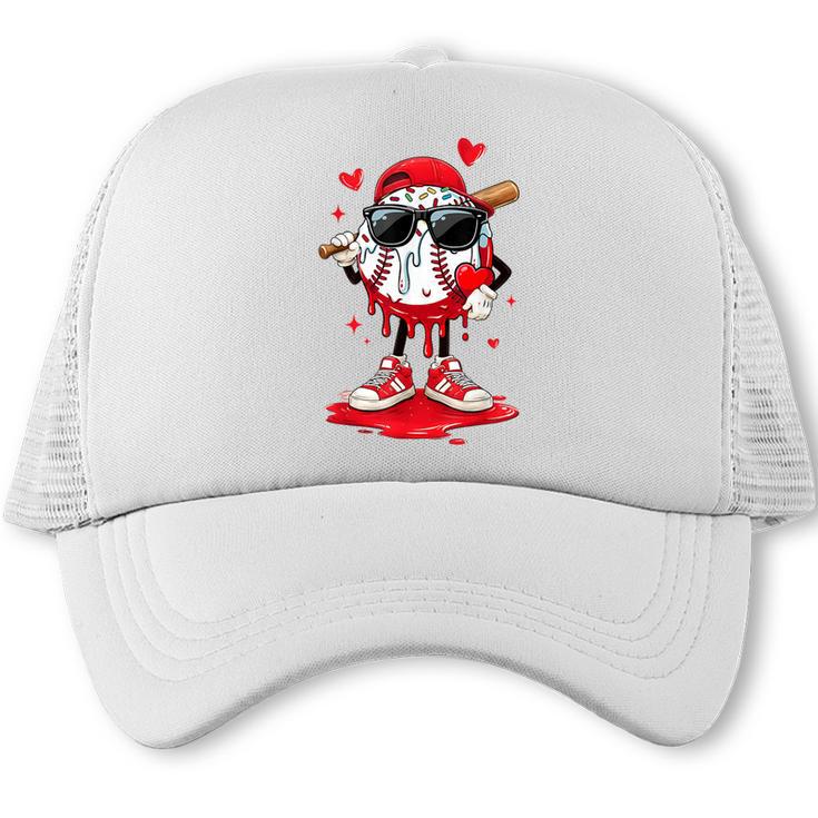 Baseball Drip Ice Cream Sunglasses Boys Youth Kids Valentine Trucker Cap