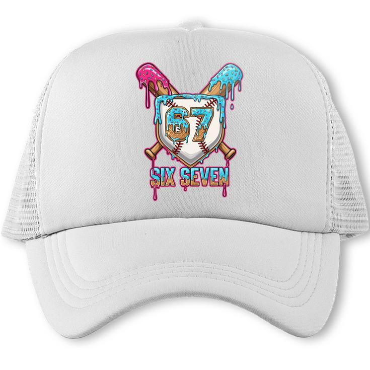 Baseball Drip Number 67 Player 6-7 Six Seven Meme Gen Alpha Trucker Cap