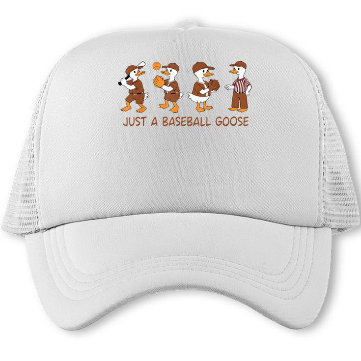 Baseball Goose Baseball Silly Goose Game Day Sports Trucker Cap