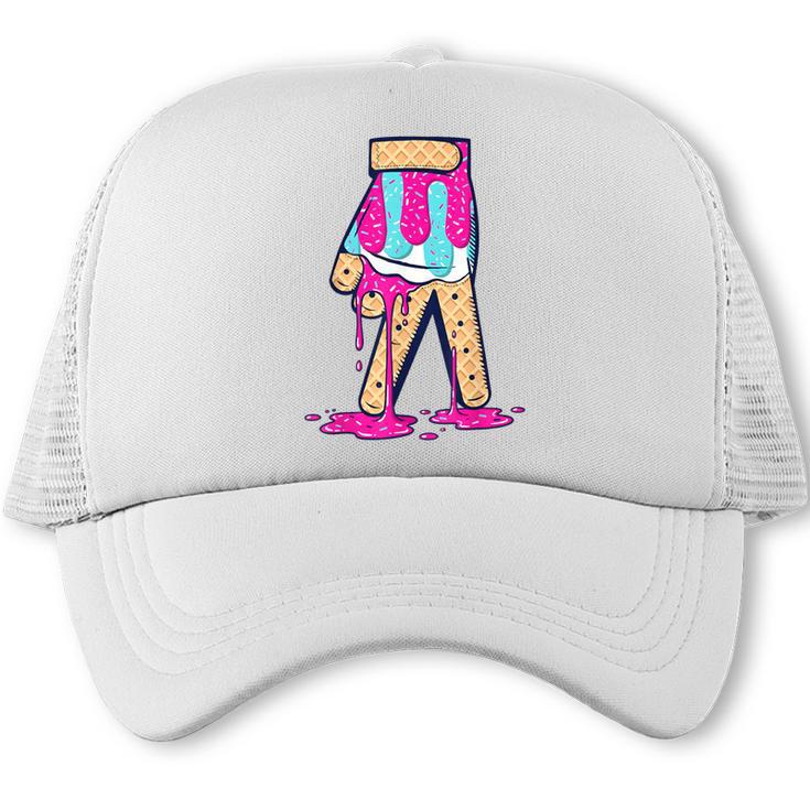 Baseball Ice Cream Drip Boys Glove Sprinkles Baseball Lover Trucker Cap