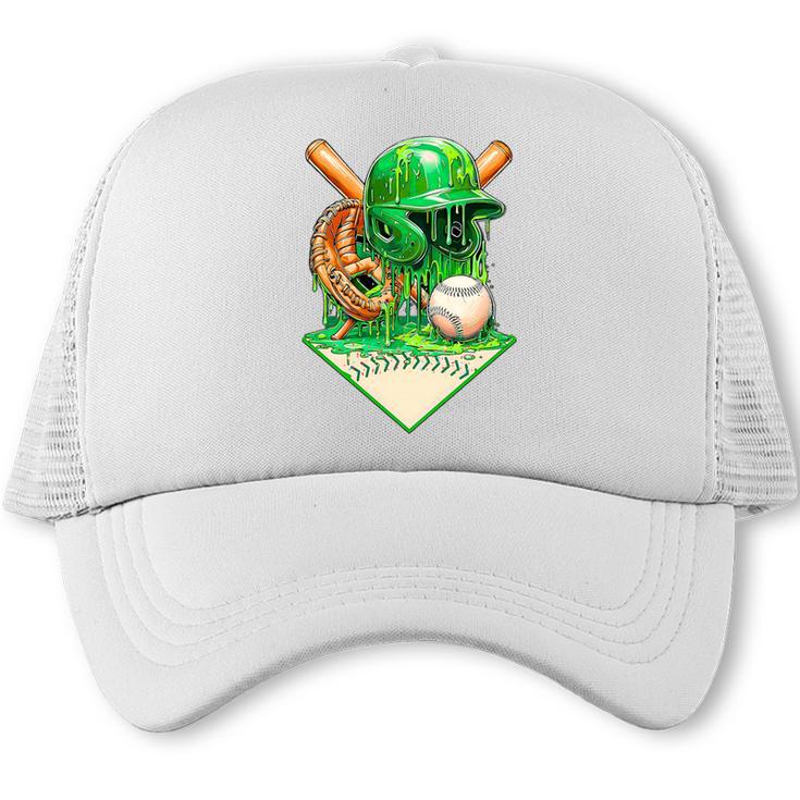 Baseball Life Style Ice Cream Drip Green Premium Tri-Blend Trucker Cap