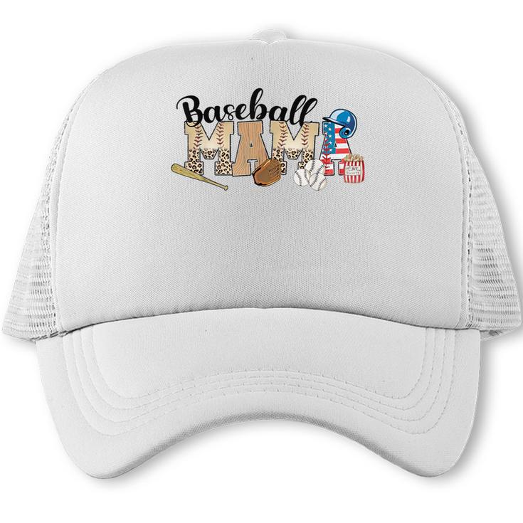 Baseball Mama Leopard Baseball Mom Mother's Day Trucker Cap