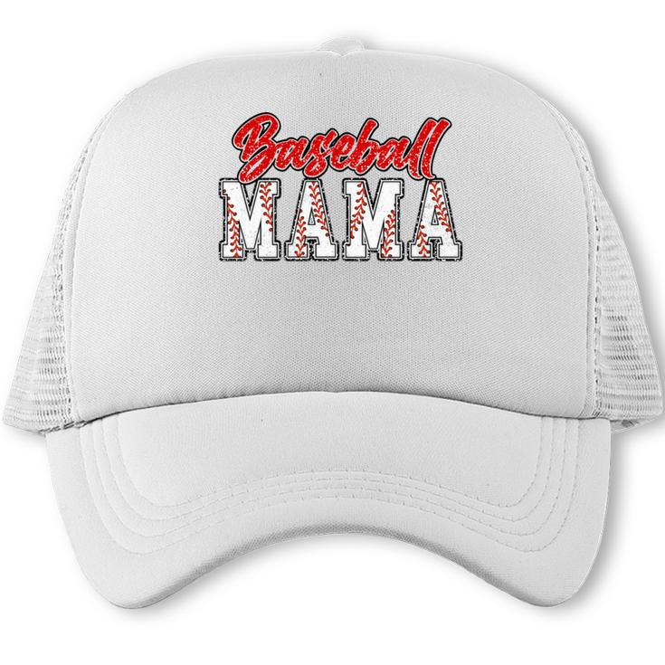 Baseball Mama Retro Groovy Baseball Mom Women Mother's Day Trucker Cap