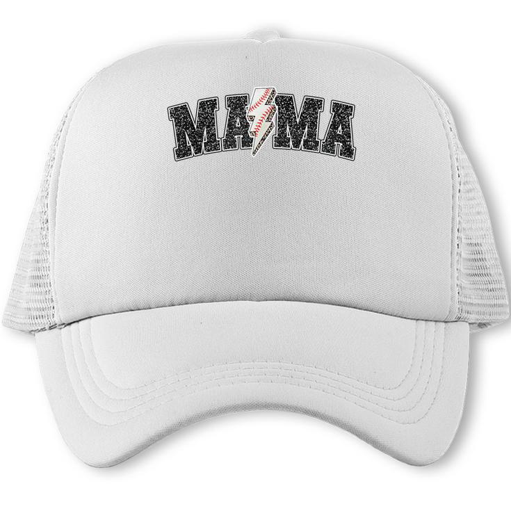Baseball Mama Rocks Lightning Baseball Mom Mother's Day Trucker Cap