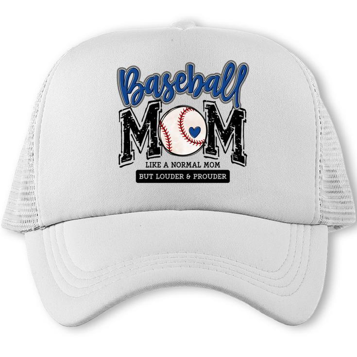 Baseball Mom Blue Varsity Baseball Mama Cute Mother's Day Trucker Cap