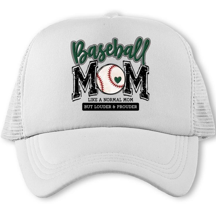 Baseball Mom Green Varsity Baseball Mama Cute Mother's Day Trucker Cap