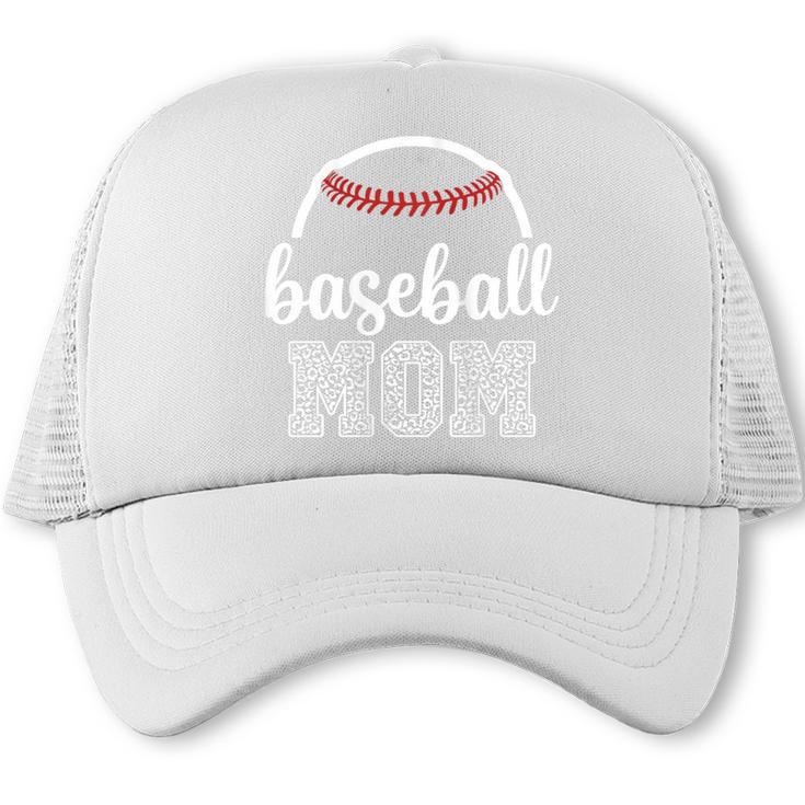 Baseball Mom Leopard Print Baseball Game Day For Mama Trucker Cap