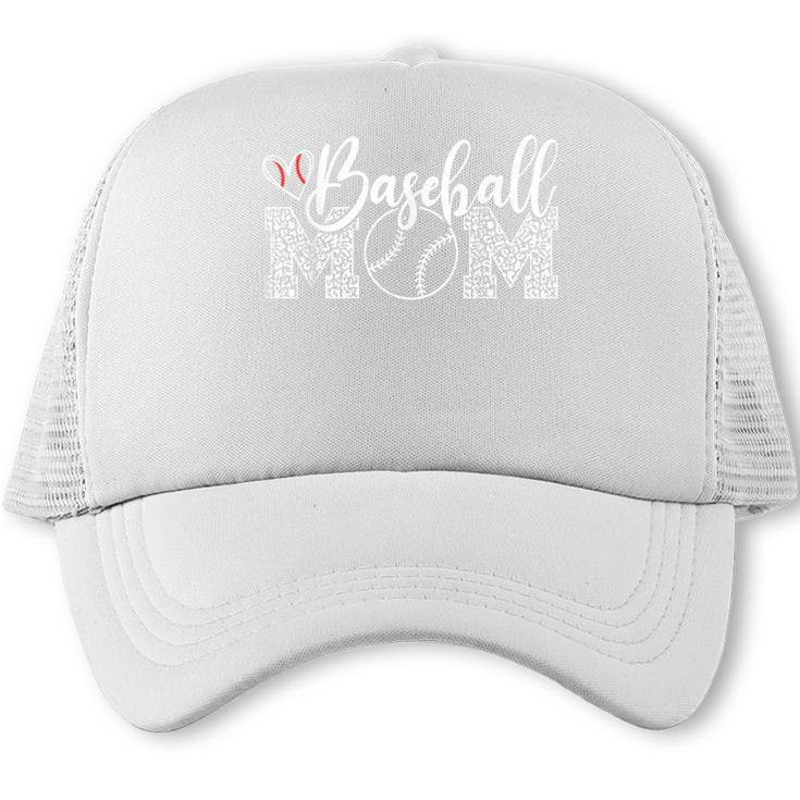 Baseball Mom Leopard Game Day Trucker Cap