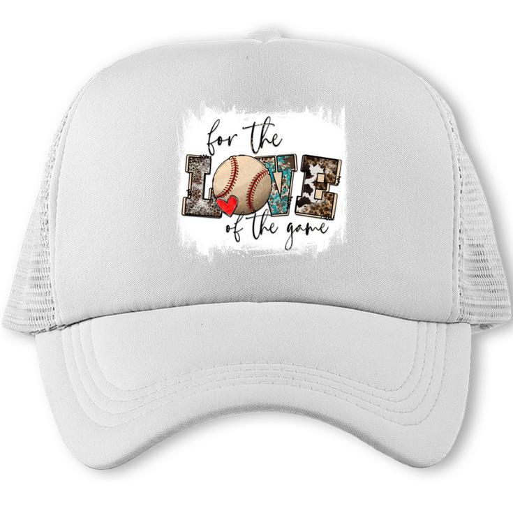 Baseball Mom Leopard For The Love Of The Game Bleached Women Trucker Cap