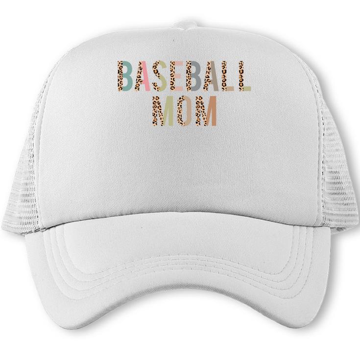 Baseball Mom Leopard Print Baseball Mother's Day Trucker Cap