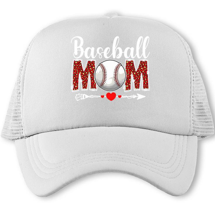 Baseball Mom Leopard Sports Players Mother's Day Trucker Cap