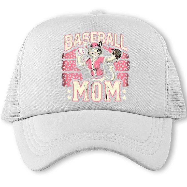 Baseball Mom Mama Mother's Cat In My Baseball Mom Era Trucker Cap