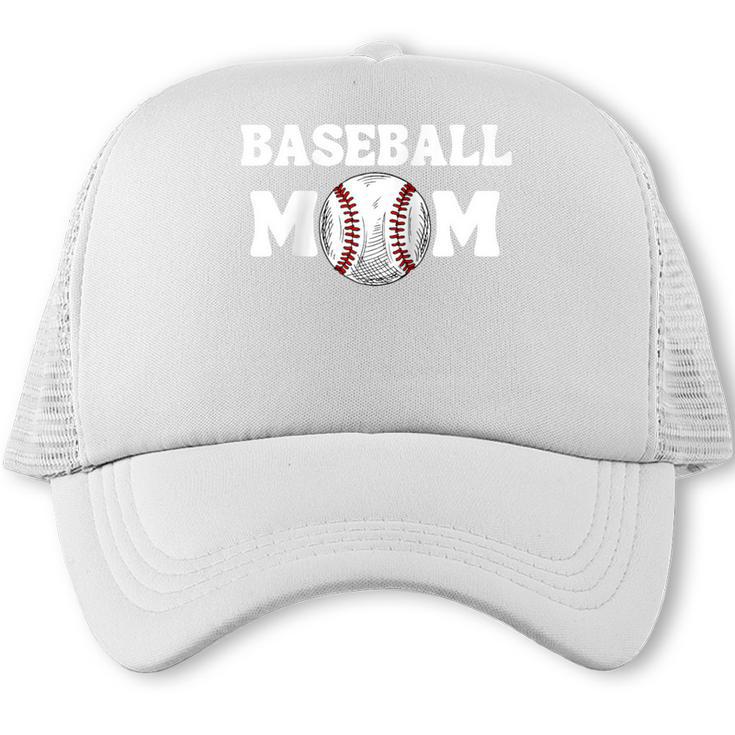 Baseball MOM Mother's Day Baseball Game Cheer Mom Raglan Baseball Tee Trucker Cap
