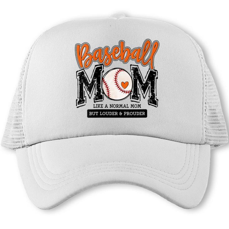 Baseball Mom Orange Varsity Baseball Mama Cute Mother's Day Trucker Cap