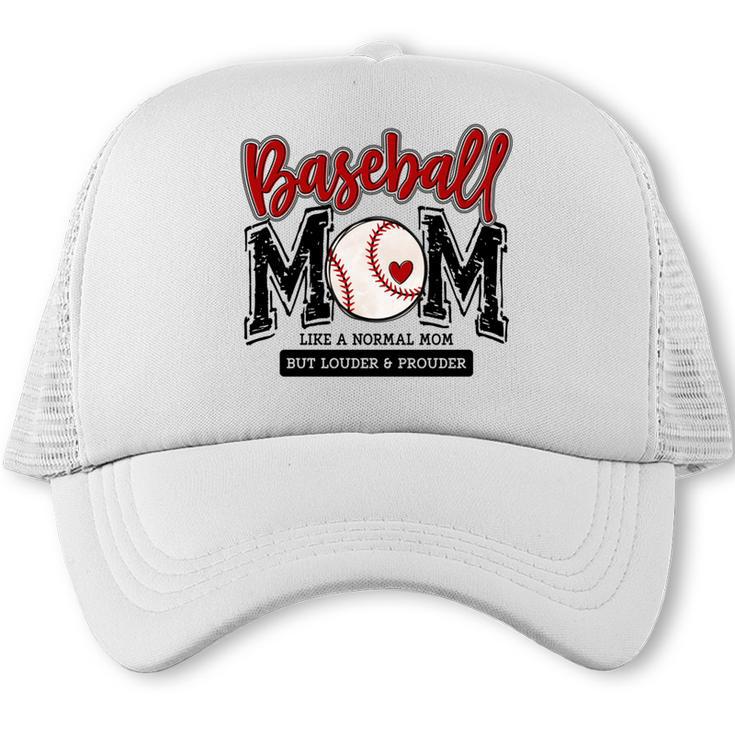 Baseball Mom Red Varsity Baseball Mama Cute Mother's Day Trucker Cap