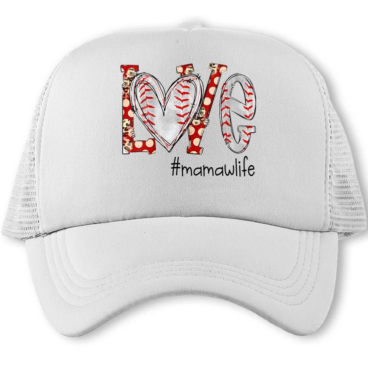 Baseball Mom Shirt Heart Love Baseball Mamawlife Trucker Cap