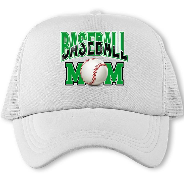 Baseball Mom Sports Green Trucker Cap