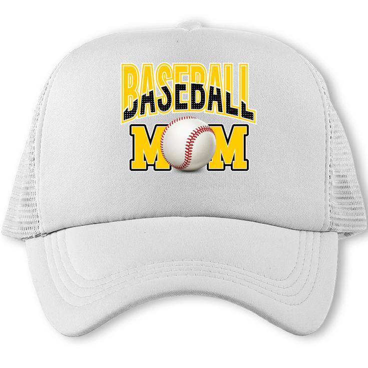 Baseball Mom Sports Mom Yellow Trucker Cap